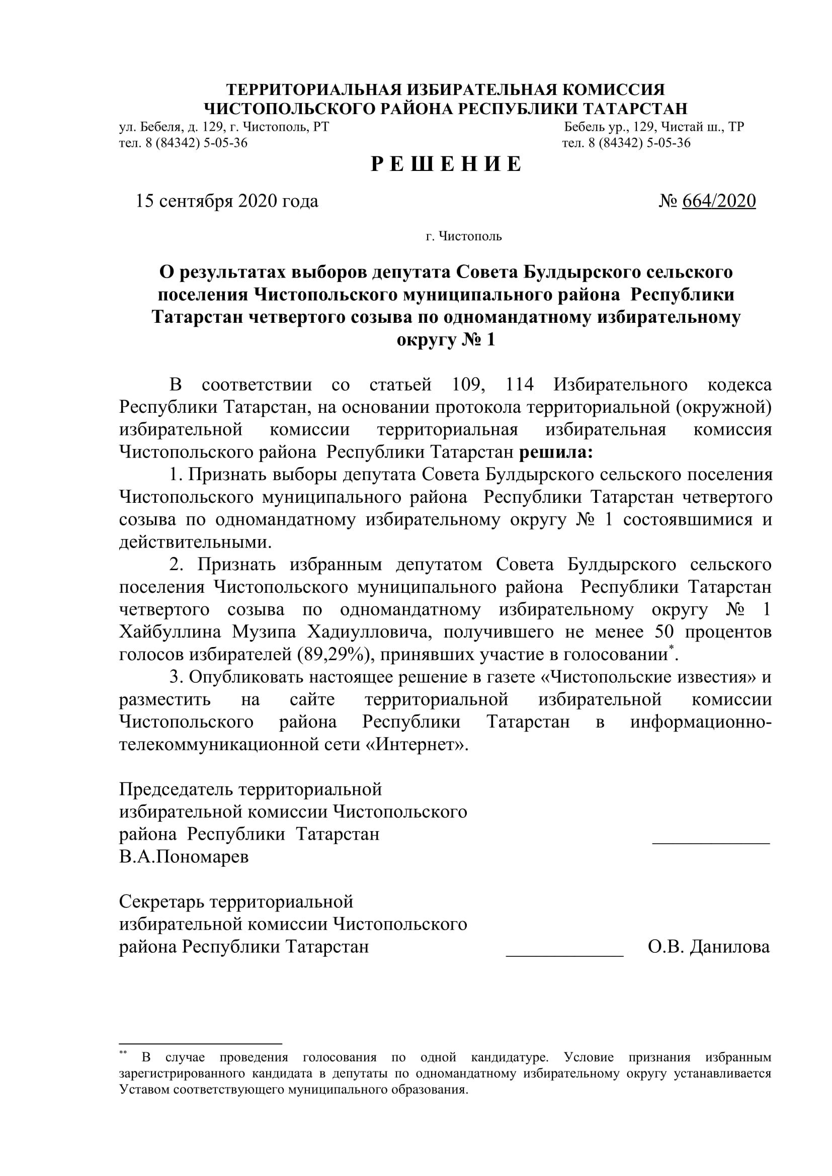 Стал известен новый состав депутатов чистопольских городского и районного Советов