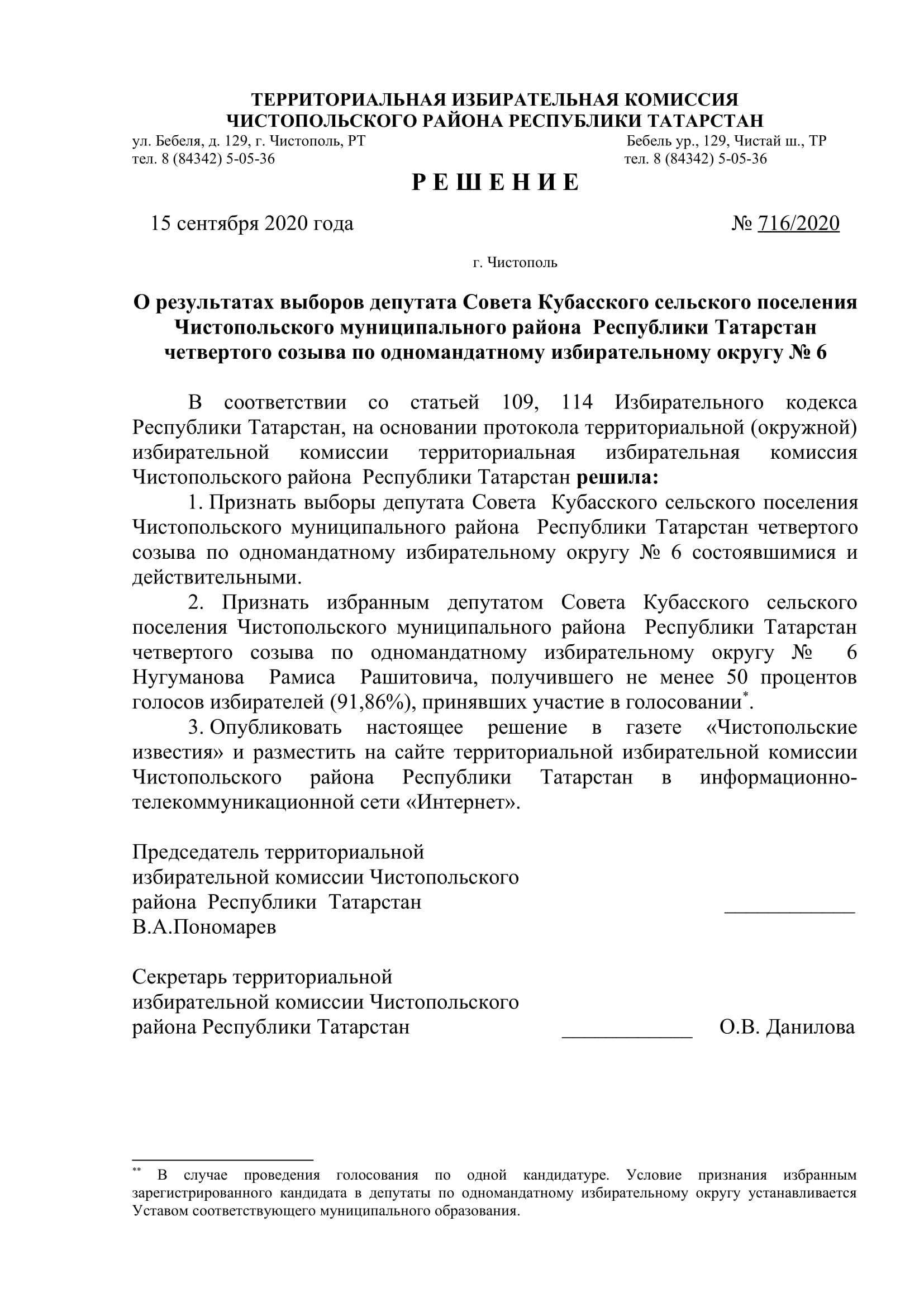 Стал известен новый состав депутатов чистопольских городского и районного Советов