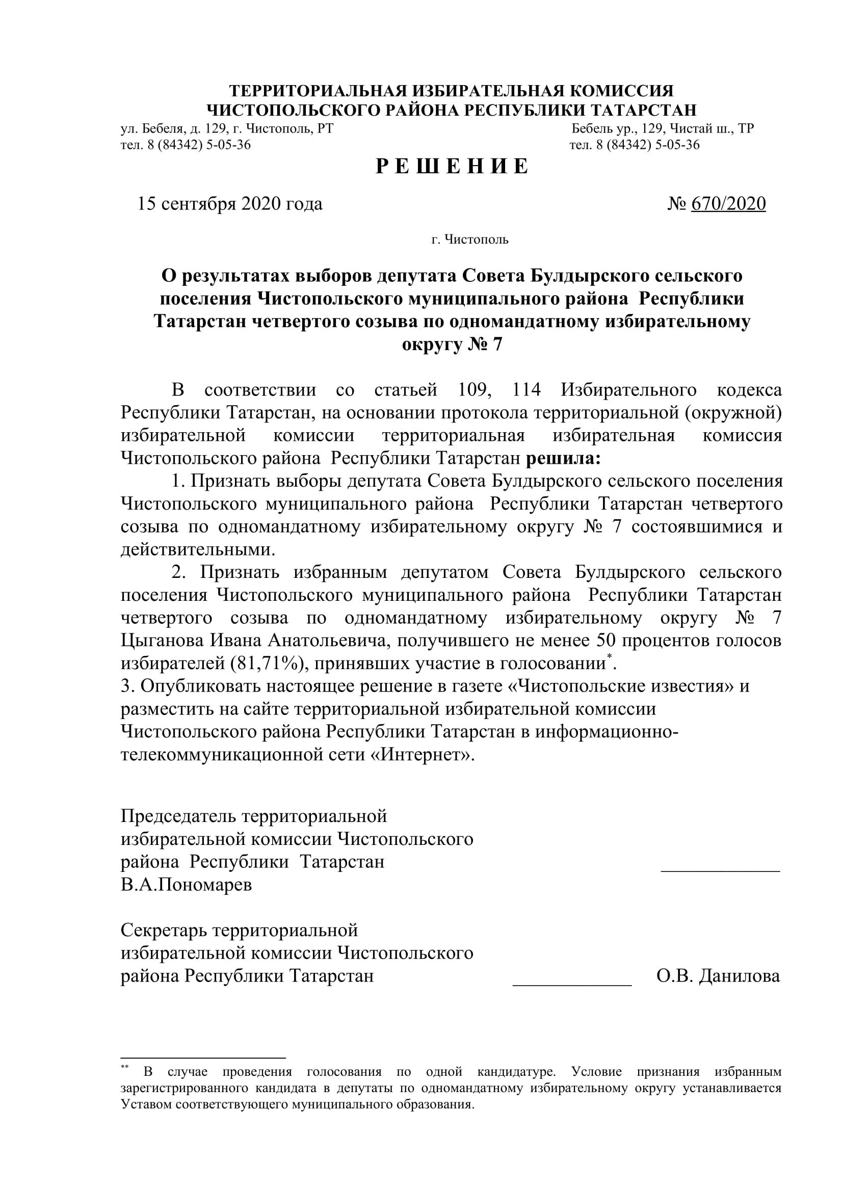 Стал известен новый состав депутатов чистопольских городского и районного Советов