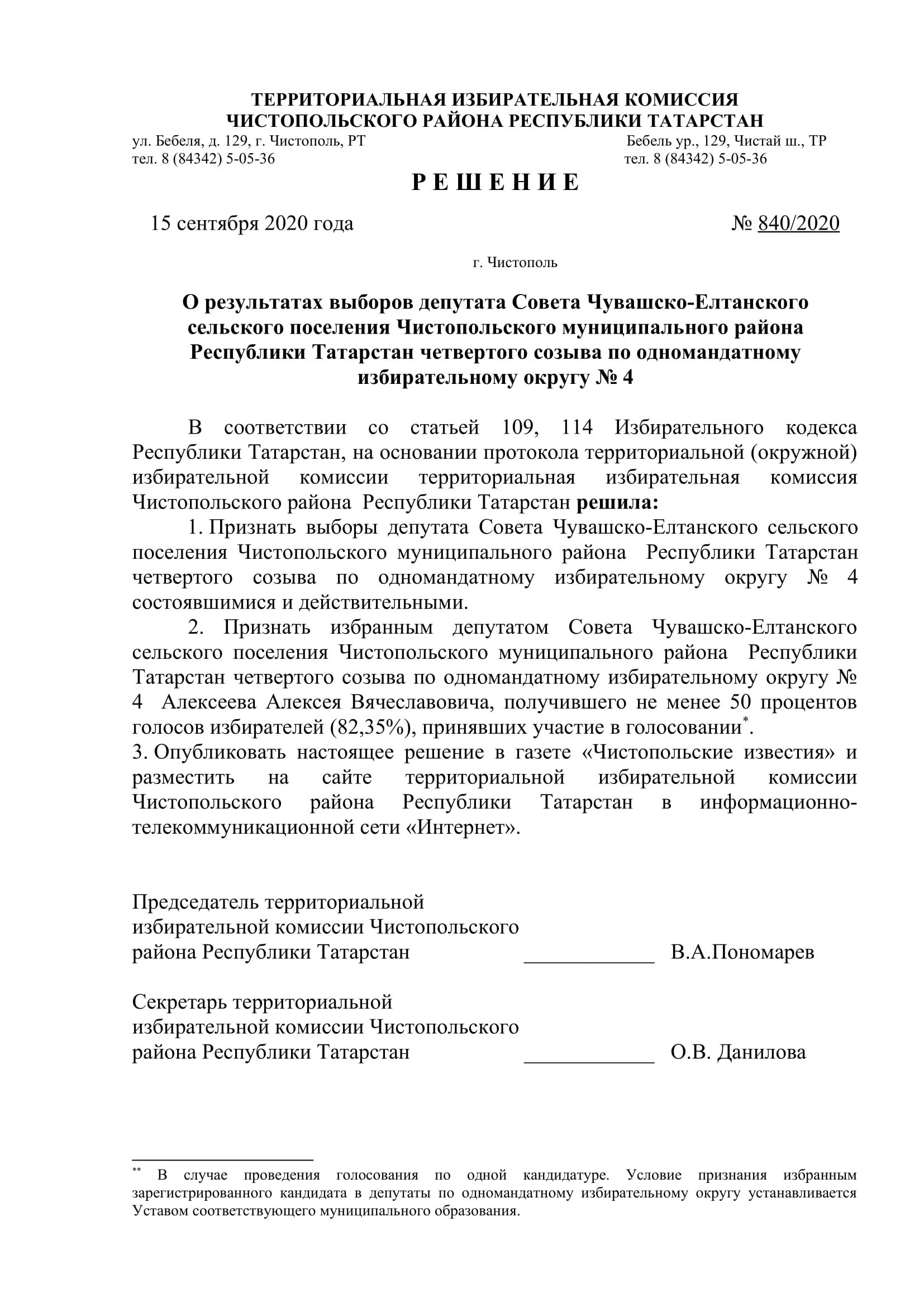 Стал известен новый состав депутатов чистопольских городского и районного Советов