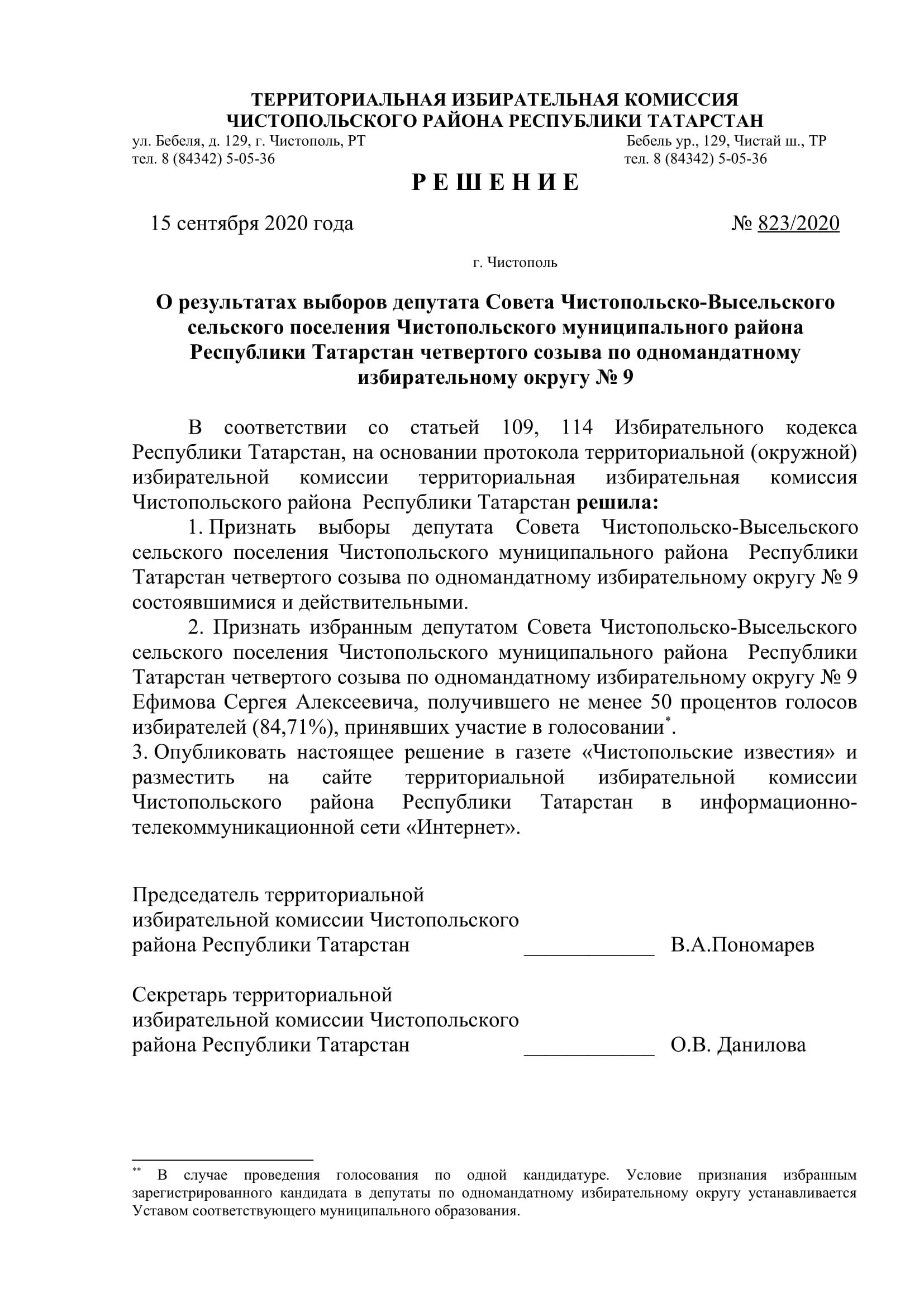 Стал известен новый состав депутатов чистопольских городского и районного Советов