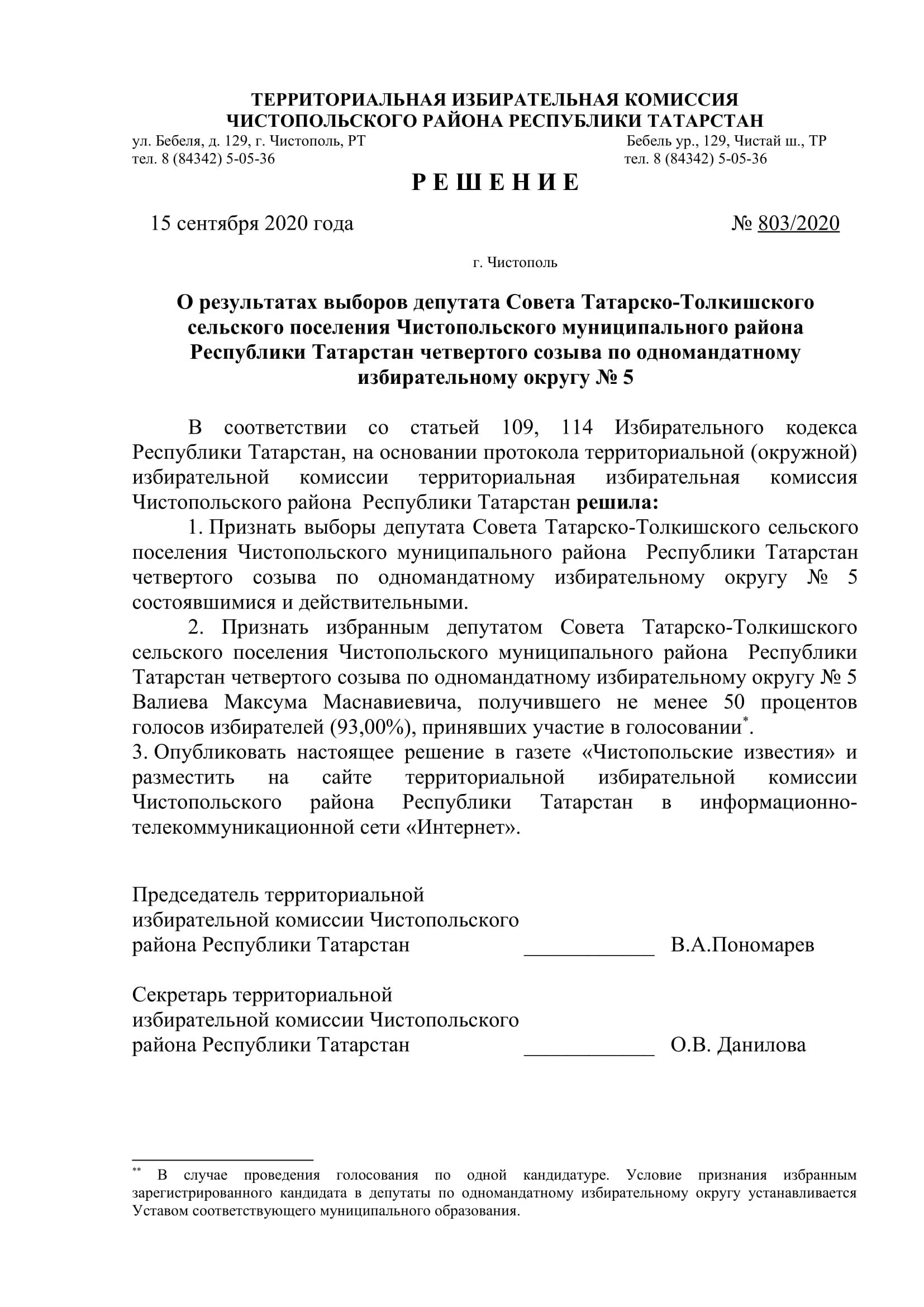 Стал известен новый состав депутатов чистопольских городского и районного Советов