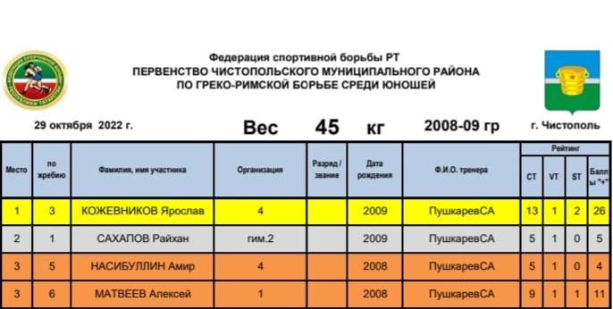 Состязались чистопольские борцы