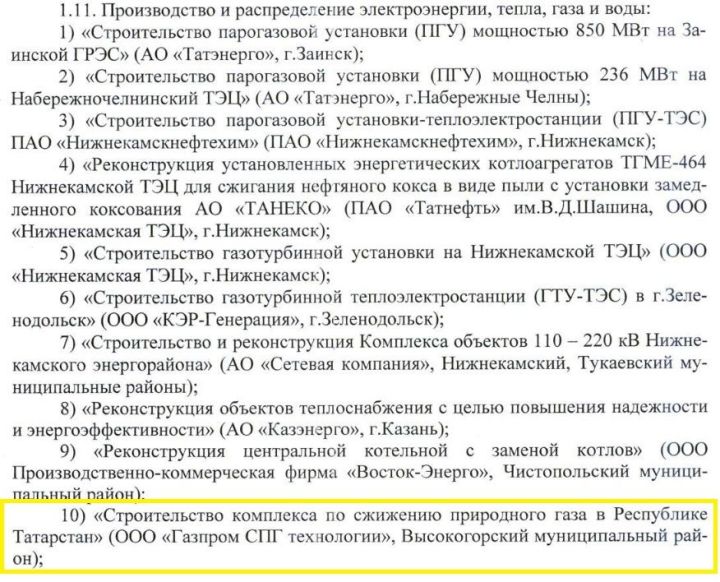 Чистополь лишился крупного проекта по строительству СПГ-завода