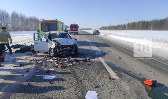 Появилось видео с места ДТП на трассе в Татарстане, в котором погибло 4 человека