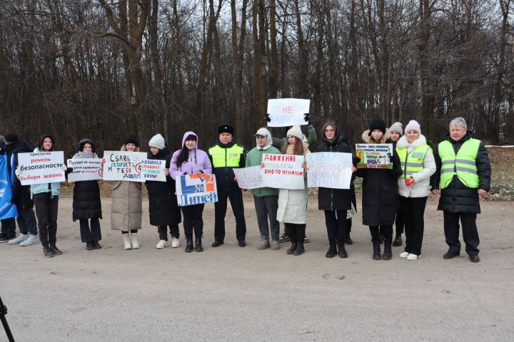 В Чистополе дети с плакатами вышли на улицы города и призвали всех соблюдать правила дорожного движения