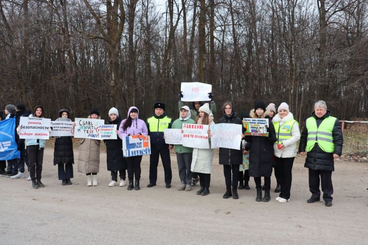 В Чистополе дети с плакатами вышли на улицы города и призвали всех соблюдать правила дорожного движения