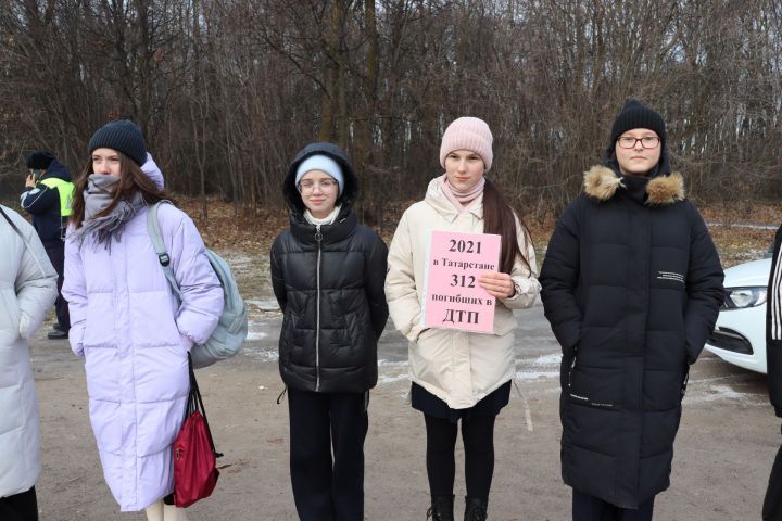 В Чистополе дети с плакатами вышли на улицы города и призвали всех соблюдать правила дорожного движения