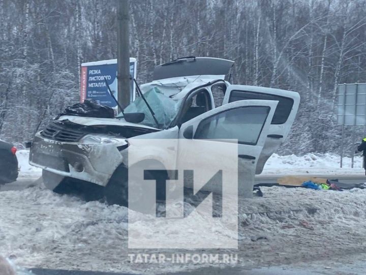 На трассе Зеленодольск – Казань легковушка разбилась о столб