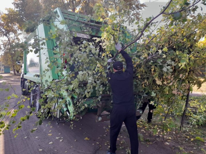 В Чистополе на территории монумента Победы и памятного якоря провели субботник