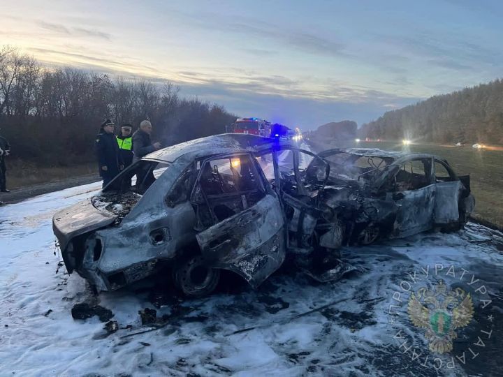 Автомобили загорелись, а водители погибли: в Чистопольском районе произошло ДТП