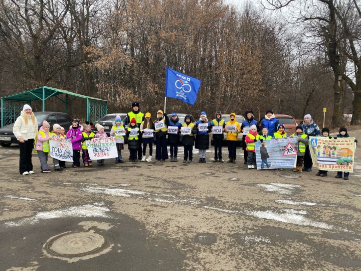 В Чистополе дети раздавали водителям фигурки белых голубей